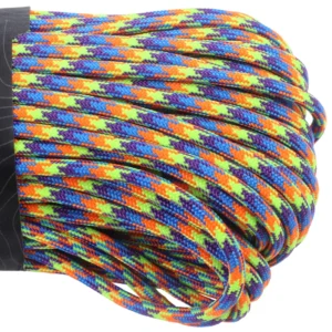 a closeup of 550 paracord - jaw breaker on a white background
