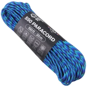a hank of 550 paracord - neptune on a white background